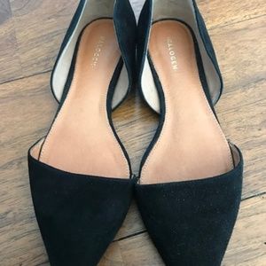 HALOGEN BLACK SUEDE FLAT SHOES